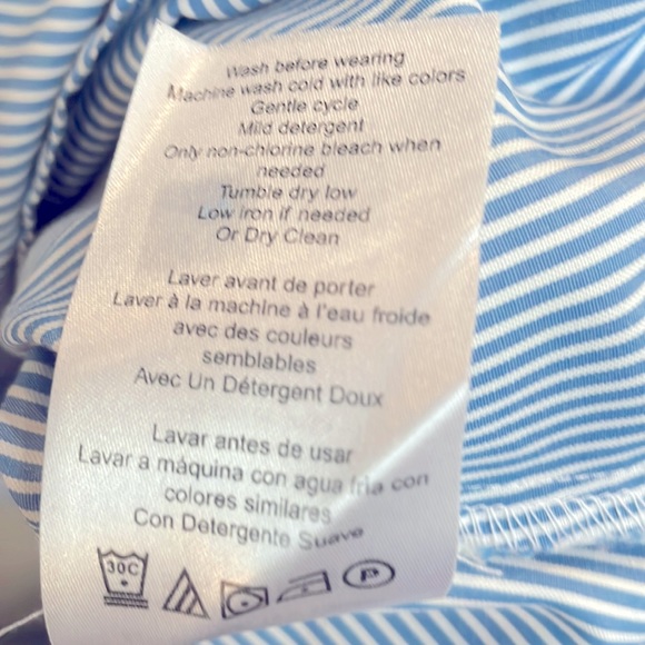 Motherhood Maternity | Blue & white striped V-neck tunic top w/sash | Si… - Picture 8 of 8